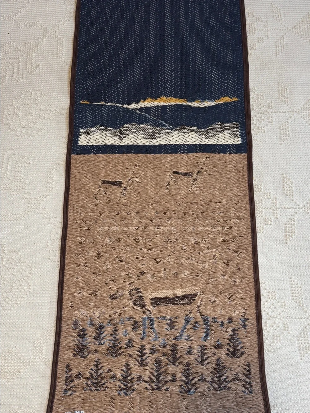 New HANHISALON KUTOMO OY Woven Finnish Wall Hanging Winter/Reindeers Design